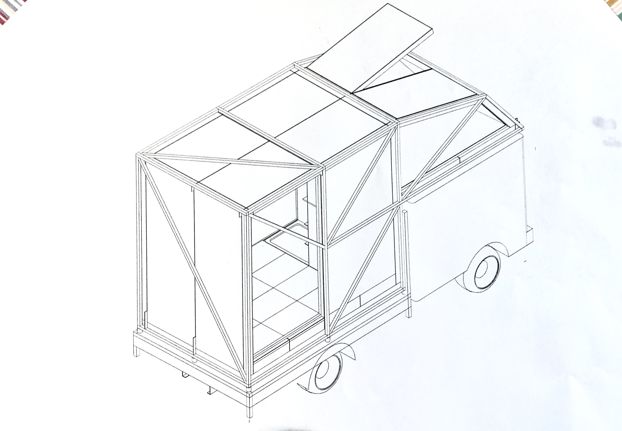 Dessin préparatoire de la structure du Scarabée